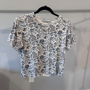 White Stag Floral Print T-Shirt Womens Large